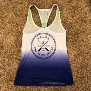 white to blue ombré tank top from Aruba